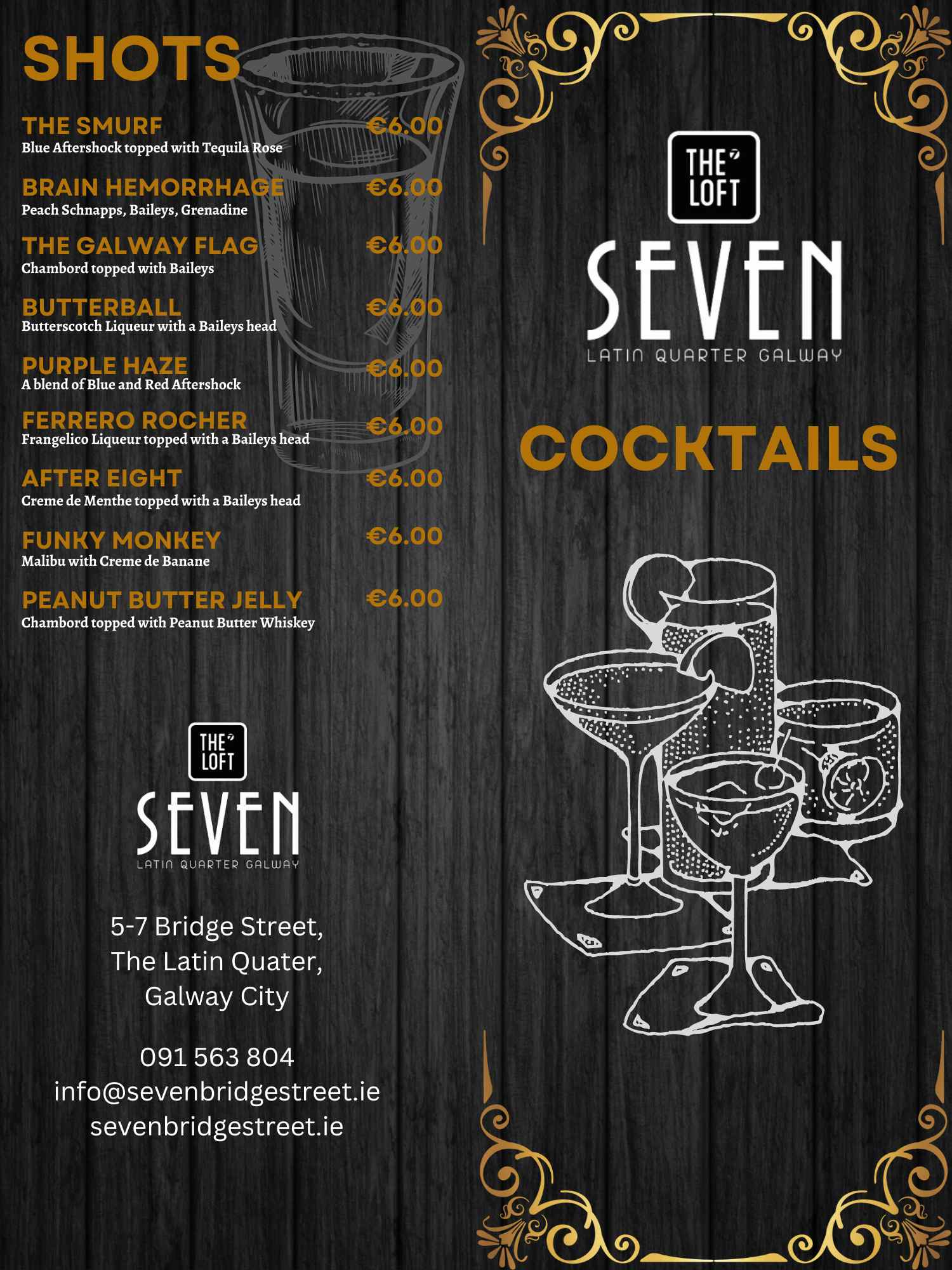 cocktail menu drinks galway